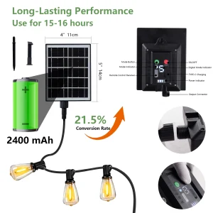 100FT Solar Outdoor String Lights