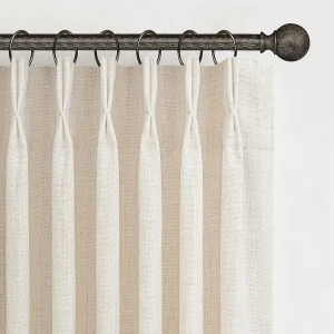 Pinch Pleated Linen Curtains 96 Inches Long