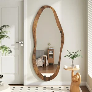 Large Mirror with Wood Frame 47"x20"