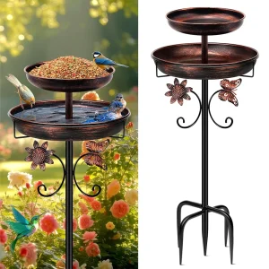 Bronze Iron Freestanding Bird bath
