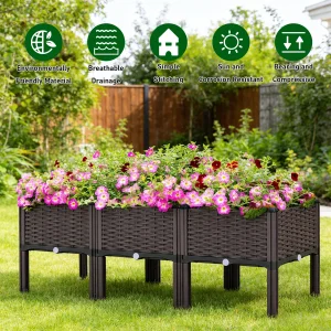 3pcs Raised Garden Bed with Legs