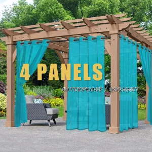 4PCS Outdoor Sheer Curtains