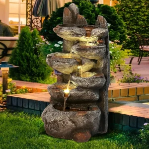 6-Tier Cascading Rock Water Fountain