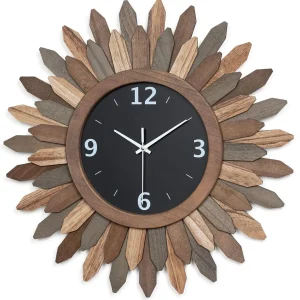 21 in Rustic Wood Decorative Wall Clock