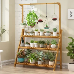 Folding Bamboo Plant Stand