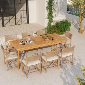 Wooden Outdoor Dining Table for 8