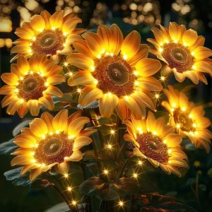 2/4Pack Solar Sunflower LED Lights