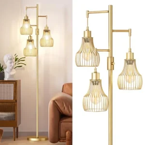 70" Dimmable Gold Floor Lamps