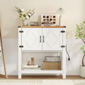 Coffee Bar Table with Power Outlet