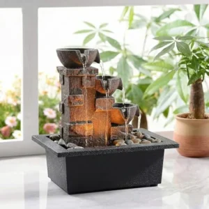 3-Tier Stone Wall Tabletop Fountain