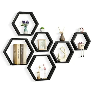 Set of 6 Hexagon floating shelves