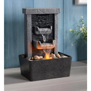 10.3" Tabletop Water Fountain with LED Lights