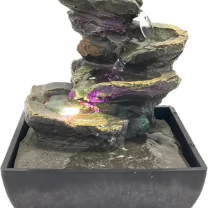 4-Tier Desktop Fountain with LED Light