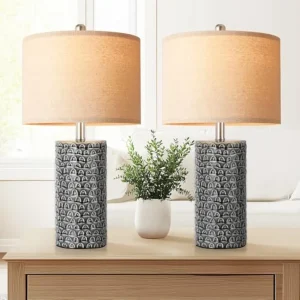 23" Modern Ceramic Table Lamp Set of 2