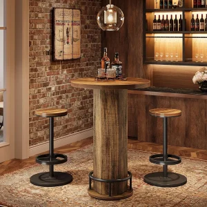 Round Bar Table with Chairs