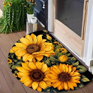 Semi-circular floor mat