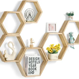 Set of 6 Hexagon Floating Shelves