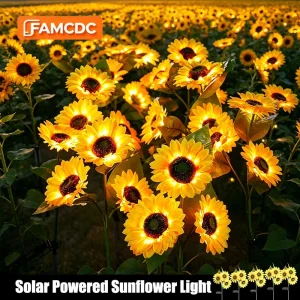 2/4 PCS Solar Powered Sunflower Light