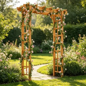 85" Wooden Garden Arbor Trellis